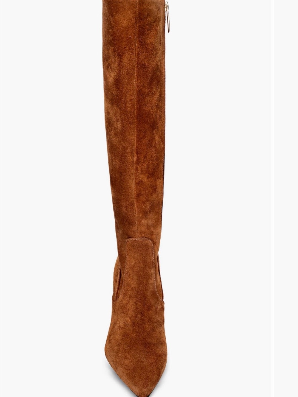 L'AGENCE Burgundy Suede Over-the-Knee Pointed Toe Boot